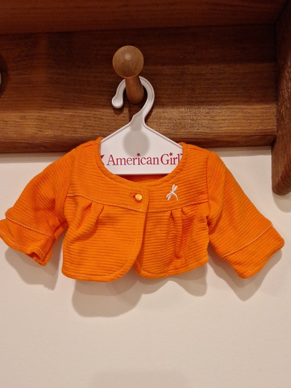American Girl 2010 Lanie's Orange Ribbed Cardigan